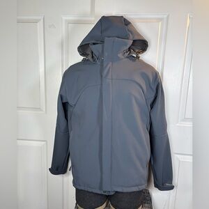Salomon Men’s Gray Clima Pro Ski Adventure Jacket Fleece Lined Full Zip Size Lg
